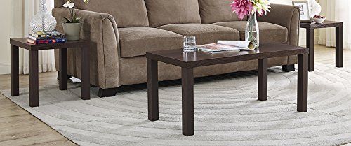 WE Coffee Tables Furniture 3 Piece Wood Coffee Table Set Espresso New Free Sale