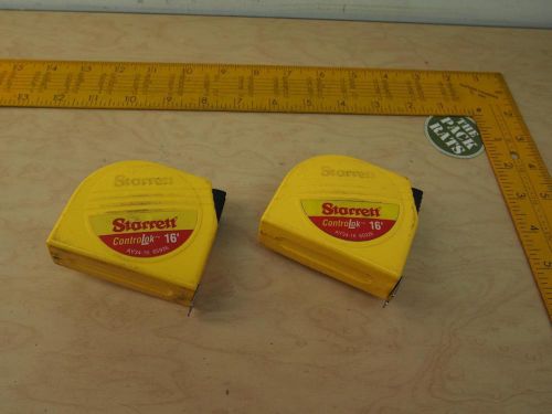 Lot of 2, Starrett AY34-16, 65926, 16&#039; Controlok Tape Measure