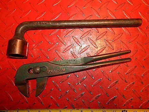 LARGE BRONZE TELECON ADJUSTABLE WRENCH AND SPANNER TOOLS