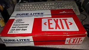 NEW Cooper Lighting Sure-Lites LPX70RWH Polycarbonate Self-Powered LED Exit Sign