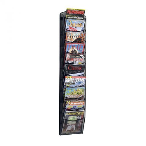 Safco products 5579bl onyx mesh magazine wall rack, 10 pocket , black for sale