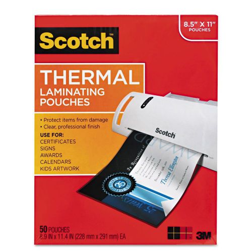 50 Scotch Clear Machine Thermal Laminating Pouches Letter Size 3mil 9x11.5 Signs