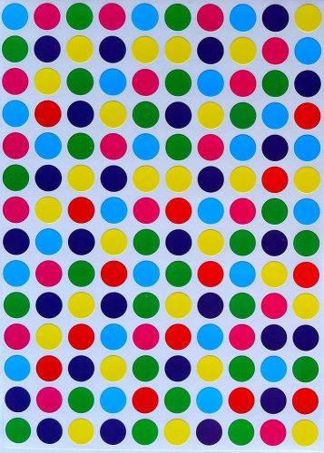 3/8 Inch Round Circular Color Coding Small Dot Mini Stickers Classic Colors