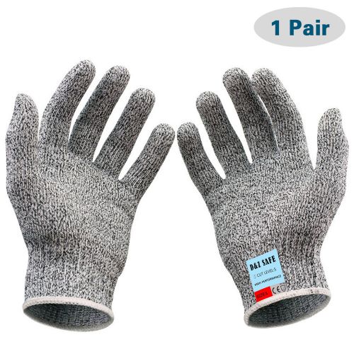 D&amp;Z Gray Stainless Steel Wire Safety Cut Resistance Level 5 Food Grade Gloves