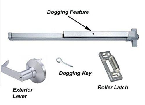Dynasty Hardware Push Bar Panic Exit Device Aluminum With Exterior Lever