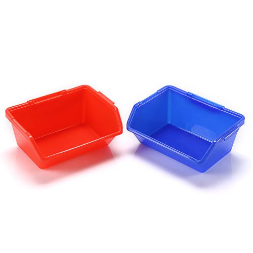 Red/Blue Open Fronted Storage Bins Plastic Parts Picking Workshop Tool Box Small