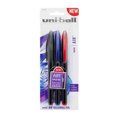 uni-ball AIR Rollerball Pens,0.7mm, Assorted Ink Colors, Pack Of 3 Free Shipping