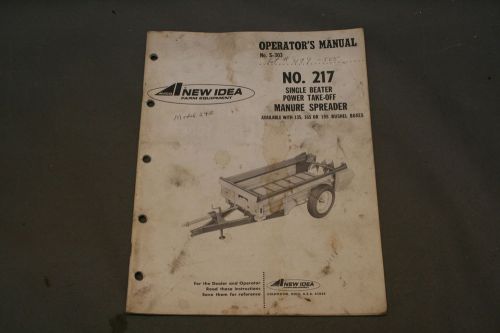 New Idea Model 217  Manure Spreader Operator&#039;s Manual With Parts Catalog