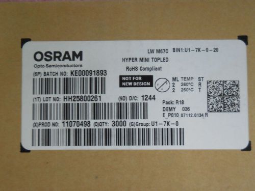 9,000 pcs osram lwm67c hyper mini topled white led 3k/reel rohs for sale