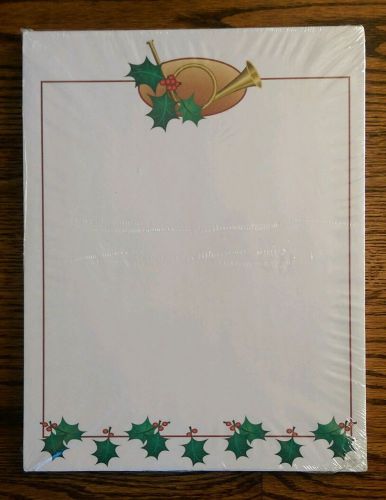 Z Grafix Christmas Letterhead Fliers Holiday Horn 100 Sheets NIP
