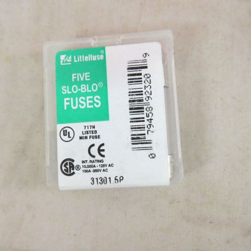 Littelfuse slo-blo Fuses 313 1-1/2A 250VAC, box of 5 fuses