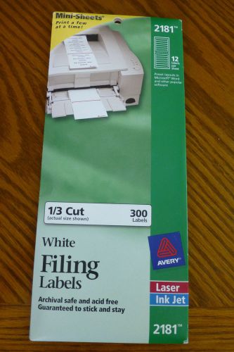 Avery Mini-Sheets Labels, 3.4735 x 0.66 Inches, White, 300 per Pack (2181) NEW
