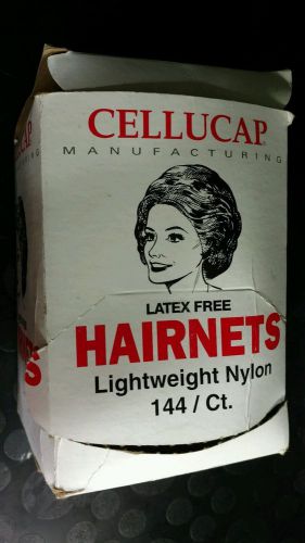 Cellucap Lightweight Nylon Hairnets hn-400 light brown opened box almost full
