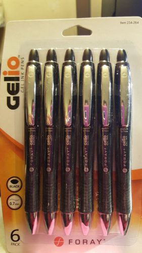 Foray Super Comfort Grip Retractable Gel Pens, Medium Point, 0.7 mm, Black