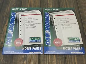 LOT of 2 - Day Runner Refill Set Notes Things to Do 30 Pages Each 5-1/2 x 8-1/2