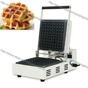 Nonstick Electric 4-slice Square Belgian Liege Waffle Baker Machine Iron Maker