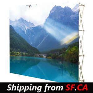 Tension Fabric Backdrop Booth Frame 8x12ft. Straight Pop-Up Display Stand3x5