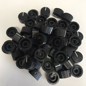 (50) CONTROL PANEL KNOBS FOR RADIO GUITAR AMP EFFECTS PEDALS ETC BLACK