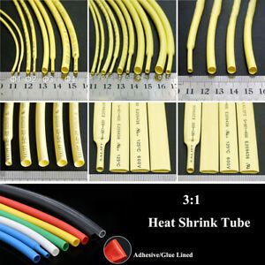 3:1 Heat Shrink Tube Yellow Adhesive/Glue Lined Electrical Cable Wire Sleeving