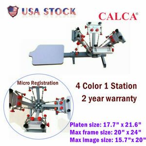 Manual 4 Color 1 Station tshirt Screen Printing Press Machine Micro Registration