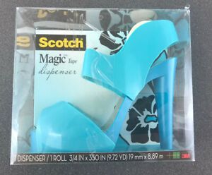 NEW - Scotch Elegant Magic Tape Dispenser - Aqua / Blue Mirror Sandal Shoe Pump