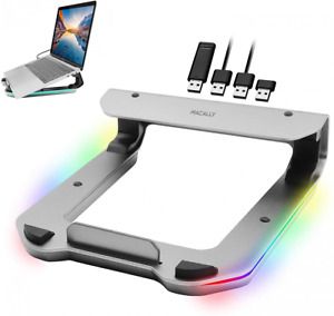 Macally RGB Laptop Stand USB Port Workspace Style Macbook Pro Riser RGB Office