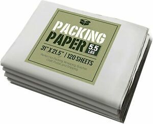 Newsprint Packing Paper: (~125 Sheets) of Unprinted, Clean Newsprint Paper,