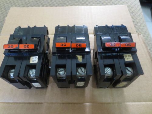 LOT OF (3) Federal Pacific FPE Type NA Stab-Lok Breaker 2 Pole 30 Amp