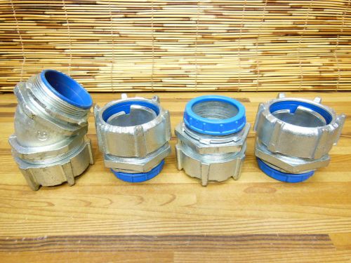 T&amp;b 2&#034; connector &amp; 45 degree watertight hub 4 total for sale
