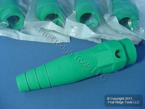 5 leviton green 18 series male cam plug connector insulating sleeves 18sdm-14g for sale