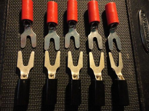 10 pcs insulated spade lugs h.h.s.# 218 5pcs-red, 5pcs-black for sale