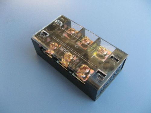 NDC 600V 45A Double Rows 3P 3 Positions Covered Barrier Screw Terminal Block
