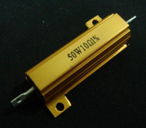 1x 50 Watt Gold Tone Screw Tab 30 Ohm 5% Aluminum Case Power Resistor 30 Ohm