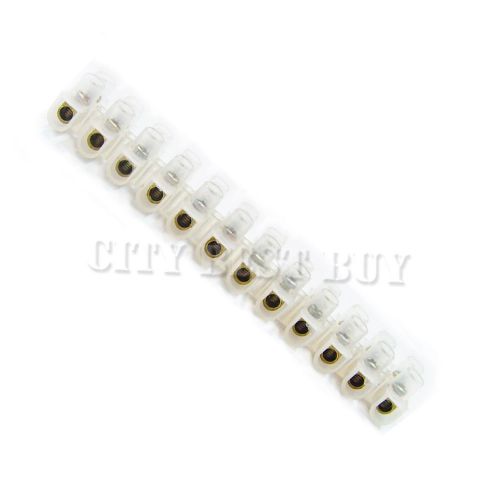 50 pcs 3a 12 position 380v double row plastic terminal strip wire barrier block for sale