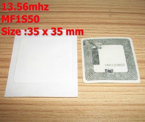 5pcs NFC Sticker/Tag/Adhesive Label RFID ISO14443A MF1S50 13.56mhz chip 35X35mm