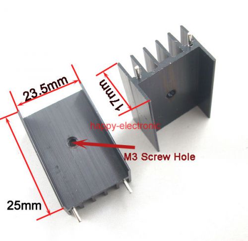 100pcs Transistors TO-220 Heat Sink 25x23.5x17mm with 100pcs M3 Screw