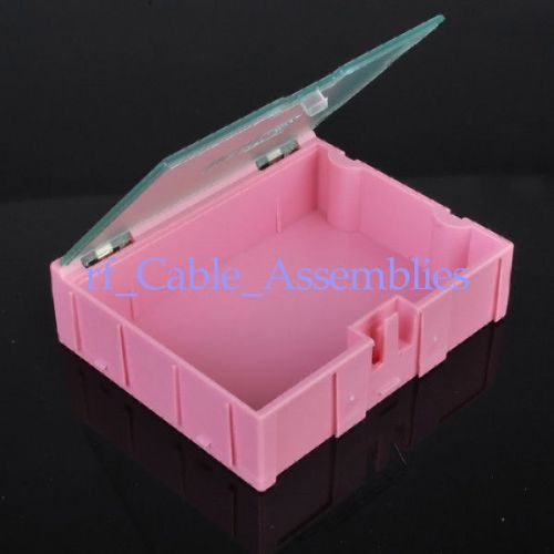 5pcs big smt smd kit anti-static laboratory components storage boxes pink new for sale