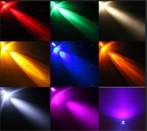 10pcs 3mm Round top Seven color slow flashing lights  Superbright LED lamp ync