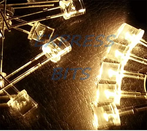 pre wired flat top 10x Warm White leds 5mm 10000mcd Ultra bright new led lights
