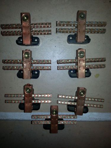 Electrical ground/neutral buss bars. With isolated mounting base. 7 pieces total