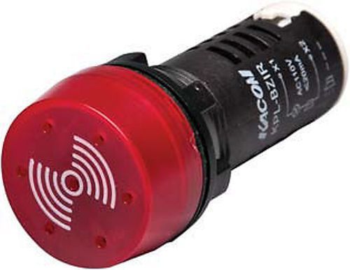 Piezo buzzer alarm led pilot light four red led&#039;s 22.5 mm panel mount 24v 80db for sale