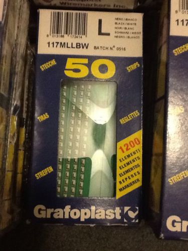 Grafoplast 117MLLBW LETTER &#034;L&#034; 50 Strips NEW IN BOX Wire Markers
