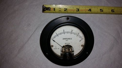 Weston D.C. Amperes Panel Meter Model 301 DC Ampere 0 - 5 Steampunk Ammeter
