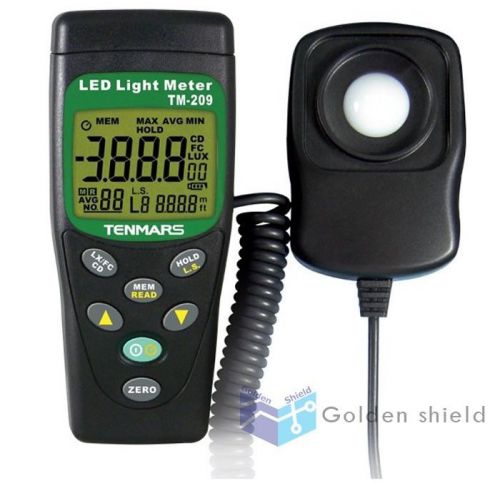 TENMARS TM-209 Digital LED Light Level Meter 400,000 Lux FC measuring Luxmeter