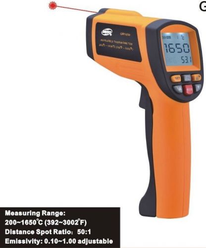 Handheld infrared ir thermometer 200c-1650c 392f-3002f 50:1 usb gm1651 for sale