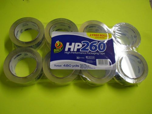 New 8PK Duck HP260 High Performance Packaging Tape  1.88&#034; Width X 60 Yd  0007424