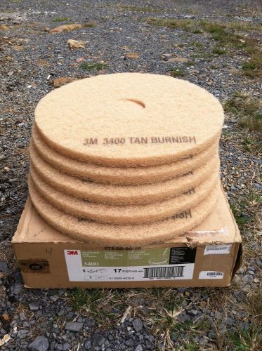 17 inch 3m tan burnish pads-3400-brand new 5 per case for sale
