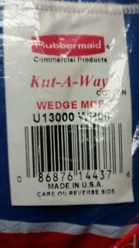 Rubbermaid fgu13000wh00 kut-a-way wedge mop cut-end dust mop head, white for sale