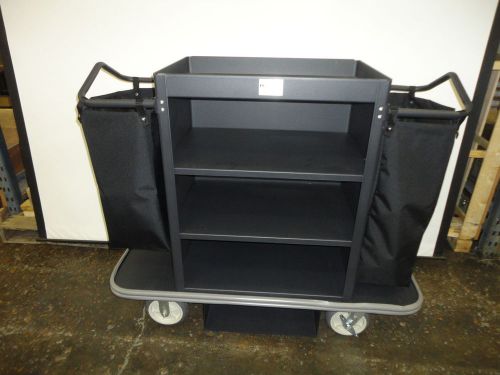 Royal basket deluxe housekeeping cart w/3 shelves &amp; 2 bags;a55-tnx-m3c-2ds for sale