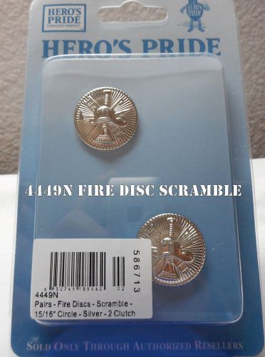 Firefighter fire disc scramble silver finish 15/16&#034;.  hero&#039;s pride model 4449n for sale